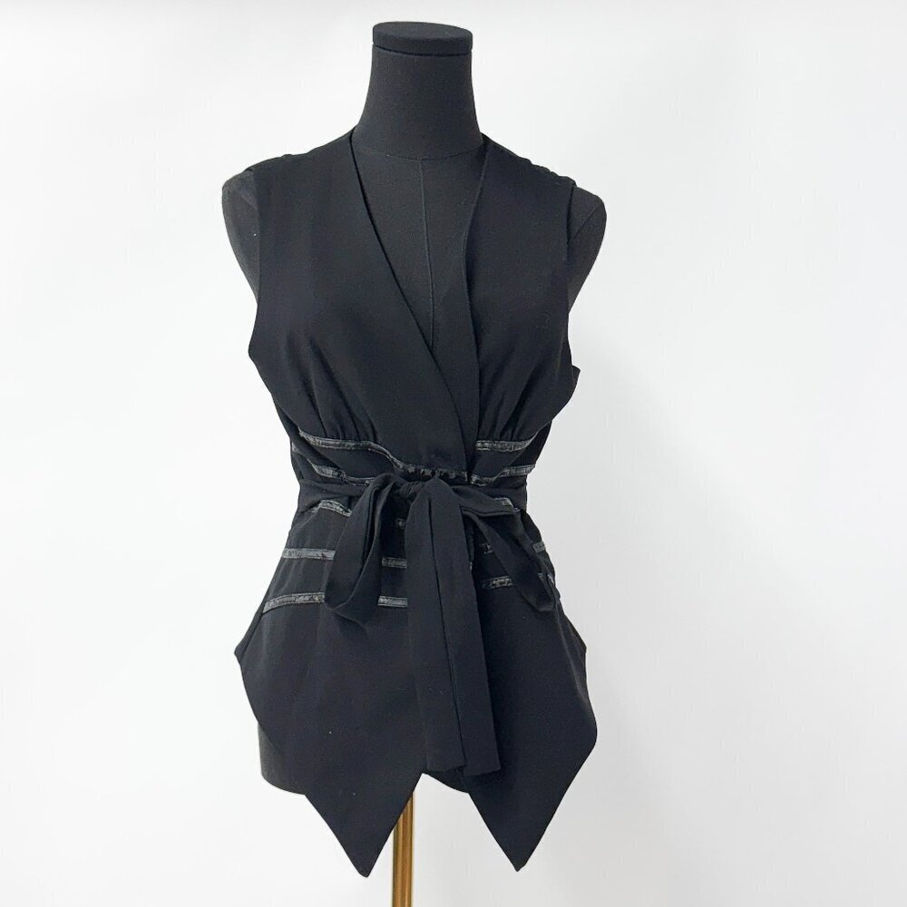 VINTAGE STYLE BLACK BLAZER WITH TIES *FLAW SHOWN
